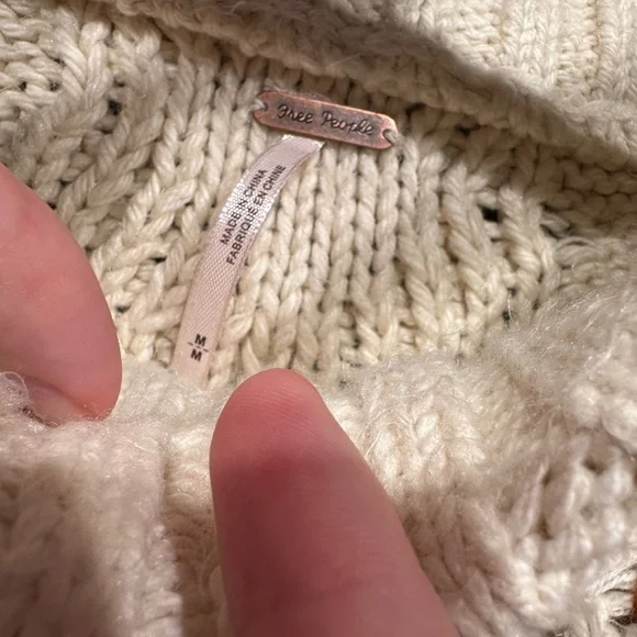 Free People Guilded Cream and Gold Embroidered Sweater - Picture 5 of 7